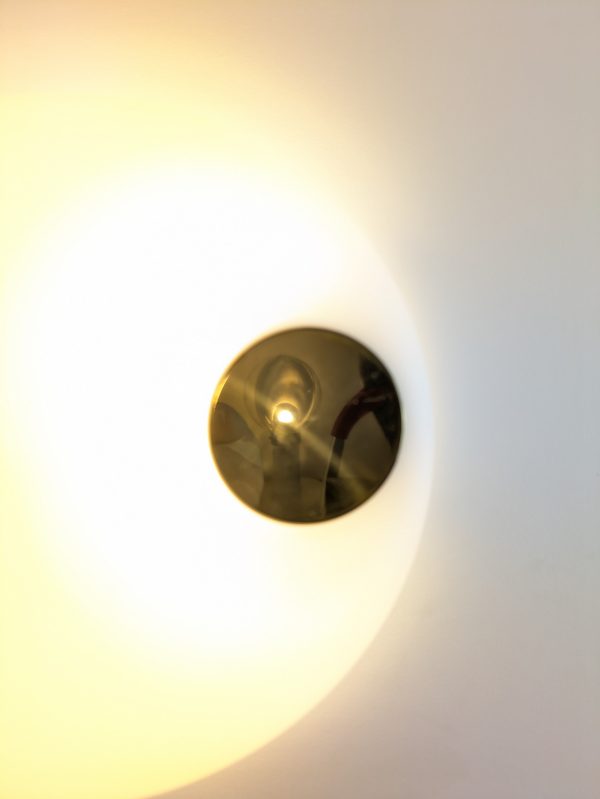 Brass and white opaline flush wall or ceiling light, Murano 1970 - Image 10