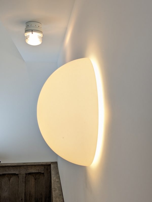 Brass and white opaline flush wall or ceiling light, Murano 1970 - Image 4