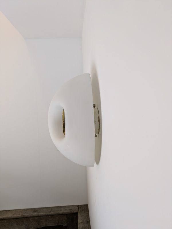 Brass and white opaline flush wall or ceiling light, Murano 1970 - Image 8
