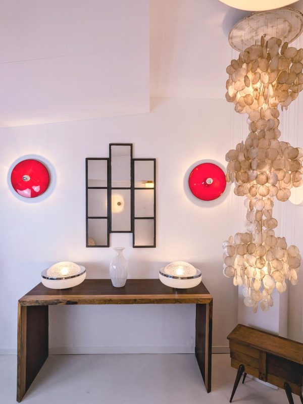 Pair of opaline and Pulegosso Murano glass table lamp, Italy, 1980 - Image 19