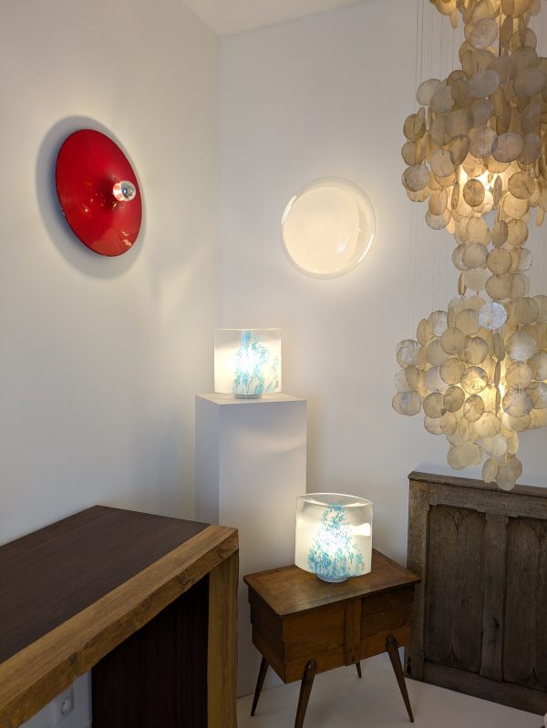 Pair of Blue Idra table lamps, Rosanna Toso, Leucos, Murano blown glass, Italy, 1982 - Image 6