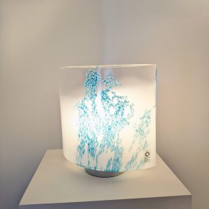 Pair of Blue Idra table lamps, Rosanna Toso, Leucos, Murano blown glass, Italy, 1982