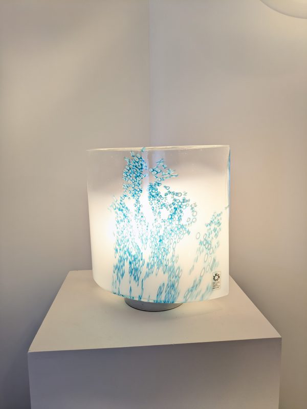 Pair of Blue Idra table lamps, Rosanna Toso, Leucos, Murano blown glass, Italy, 1982