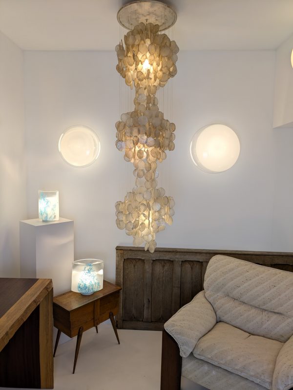 Pair of Blue Idra table lamps, Rosanna Toso, Leucos, Murano blown glass, Italy, 1982 - Image 8